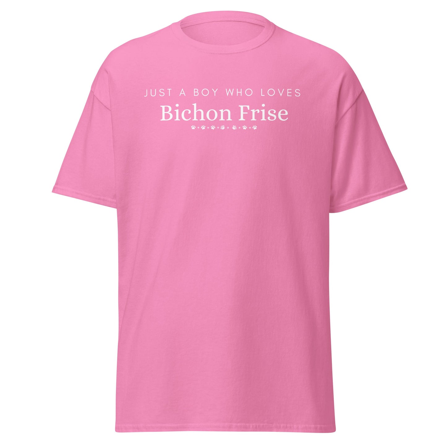 Unisex Bichon Frise T-Shirt for Dog Owners:"Just A Boy Who Loves Bichon Frise"