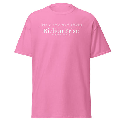 Unisex Bichon Frise T-Shirt for Dog Owners:"Just A Boy Who Loves Bichon Frise"