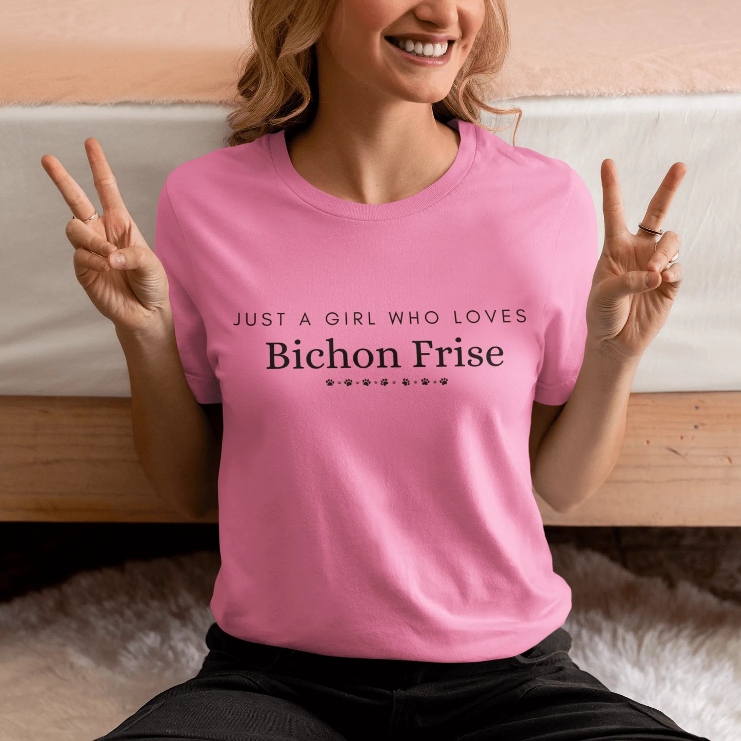 "Just A Girl Who Loves Bichon Frise"-Unisex Bichon Frise T-Shirt for Dog Owners