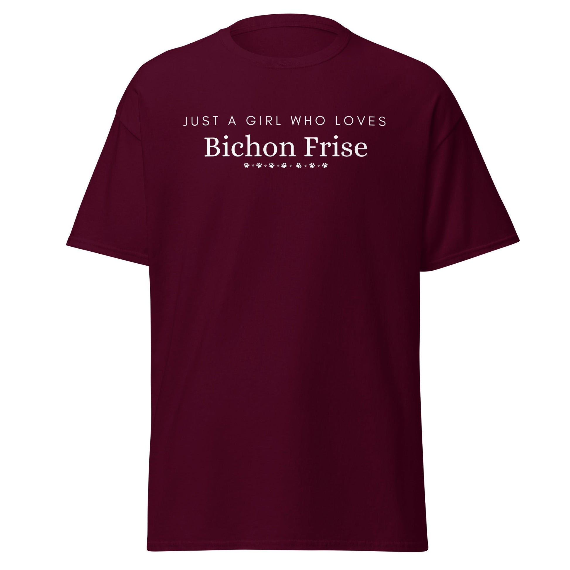 "Just A Girl Who Loves Bichon Frise"-Unisex Bichon Frise T-Shirt for Dog Owners