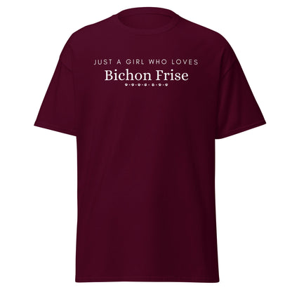 "Just A Girl Who Loves Bichon Frise"-Unisex Bichon Frise T-Shirt for Dog Owners