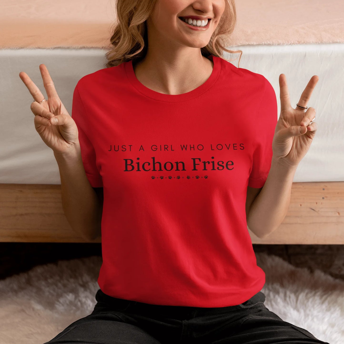 "Just A Girl Who Loves Bichon Frise"-Unisex Bichon Frise T-Shirt for Dog Owners
