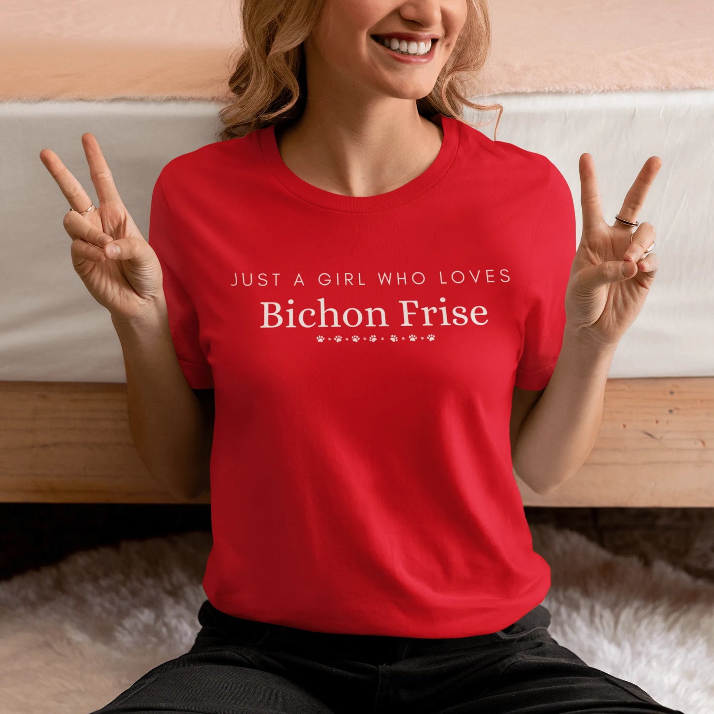 "Just A Girl Who Loves Bichon Frise"-Unisex Bichon Frise T-Shirt for Dog Owners