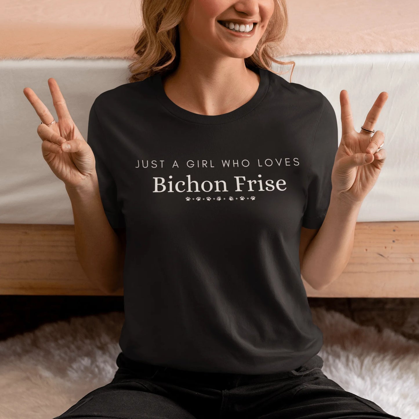 "Just A Girl Who Loves Bichon Frise"-Unisex Bichon Frise T-Shirt for Dog Owners