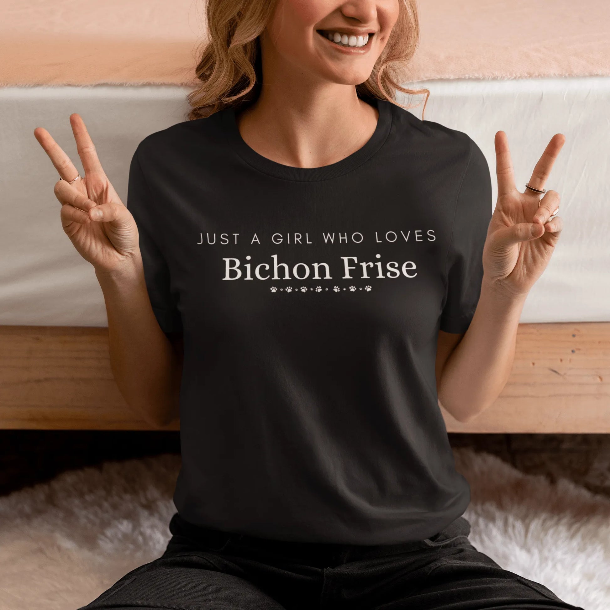 "Just A Girl Who Loves Bichon Frise"-Unisex Bichon Frise T-Shirt for Dog Owners