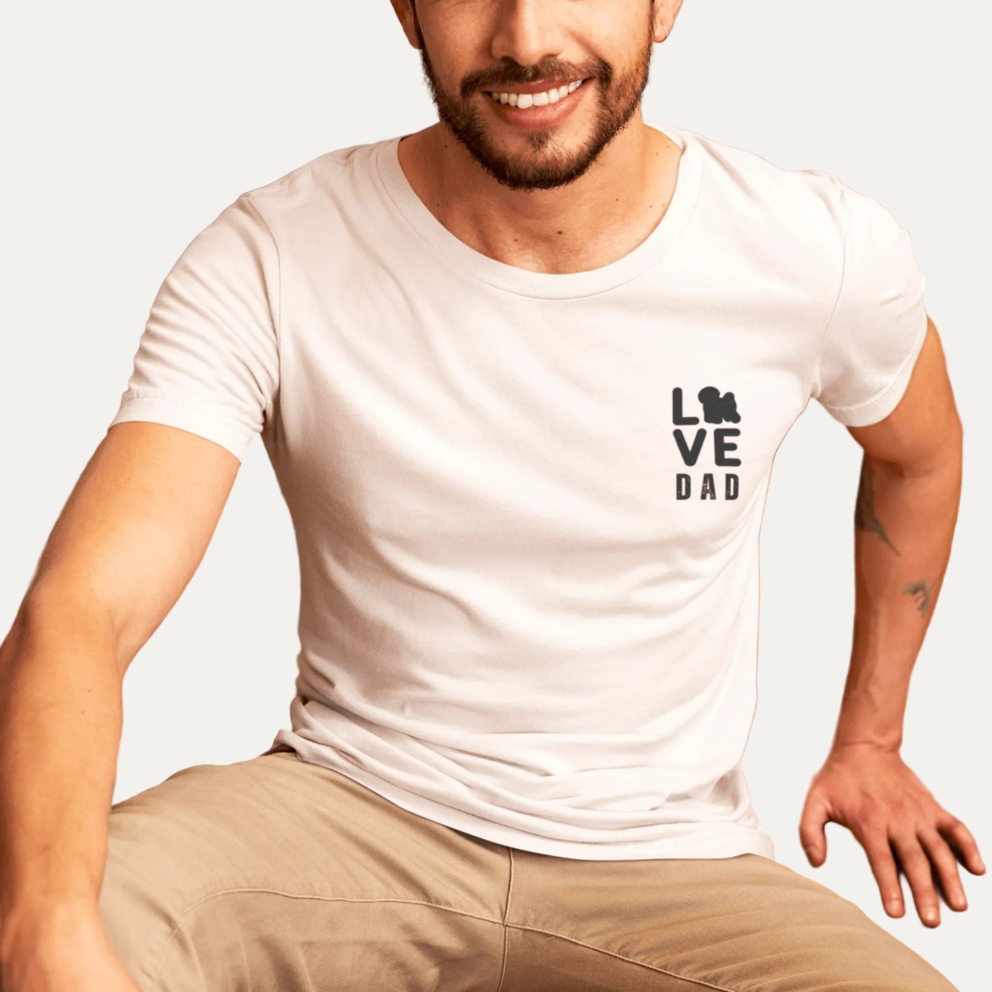 Unisex Bichon Frise T-Shirt for Dog Owners:"Love Dad" Bichon frise Siluett Unisex Bichon Frise T-Shirt for Dog Owners