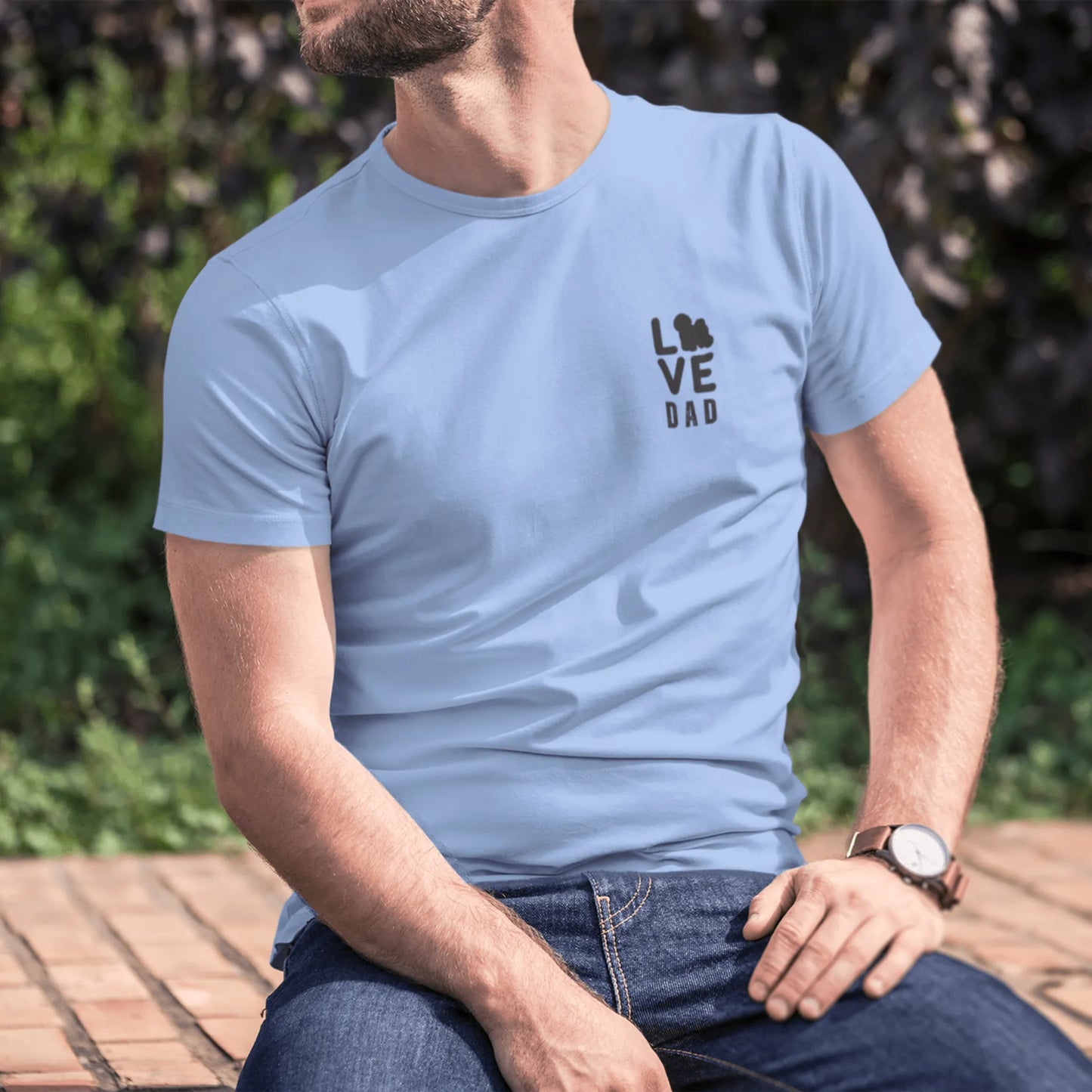 Unisex Bichon Frise T-Shirt for Dog Owners:"Love Dad" Bichon frise Siluett Unisex Bichon Frise T-Shirt for Dog Owners