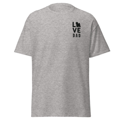 Unisex Bichon Frise T-Shirt for Dog Owners:"Love Dad" Bichon frise Siluett Unisex Bichon Frise T-Shirt for Dog Owners