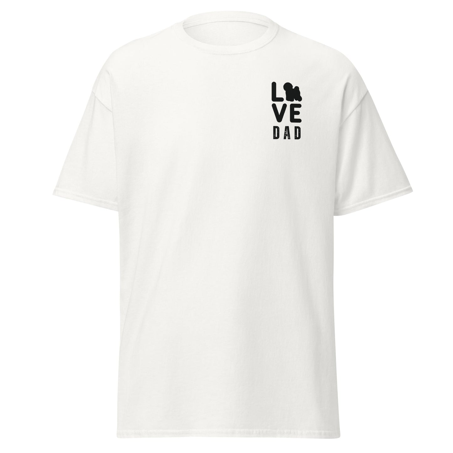 Unisex Bichon Frise T-Shirt for Dog Owners:"Love Dad" Bichon frise Siluett Unisex Bichon Frise T-Shirt for Dog Owners