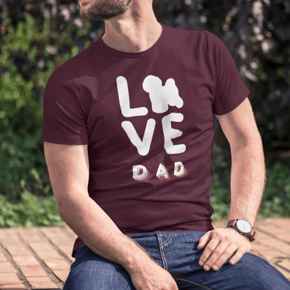 Unisex Bichon Frise T-Shirt for Dog Owners:"Love Dad"Bichon frise Siluett