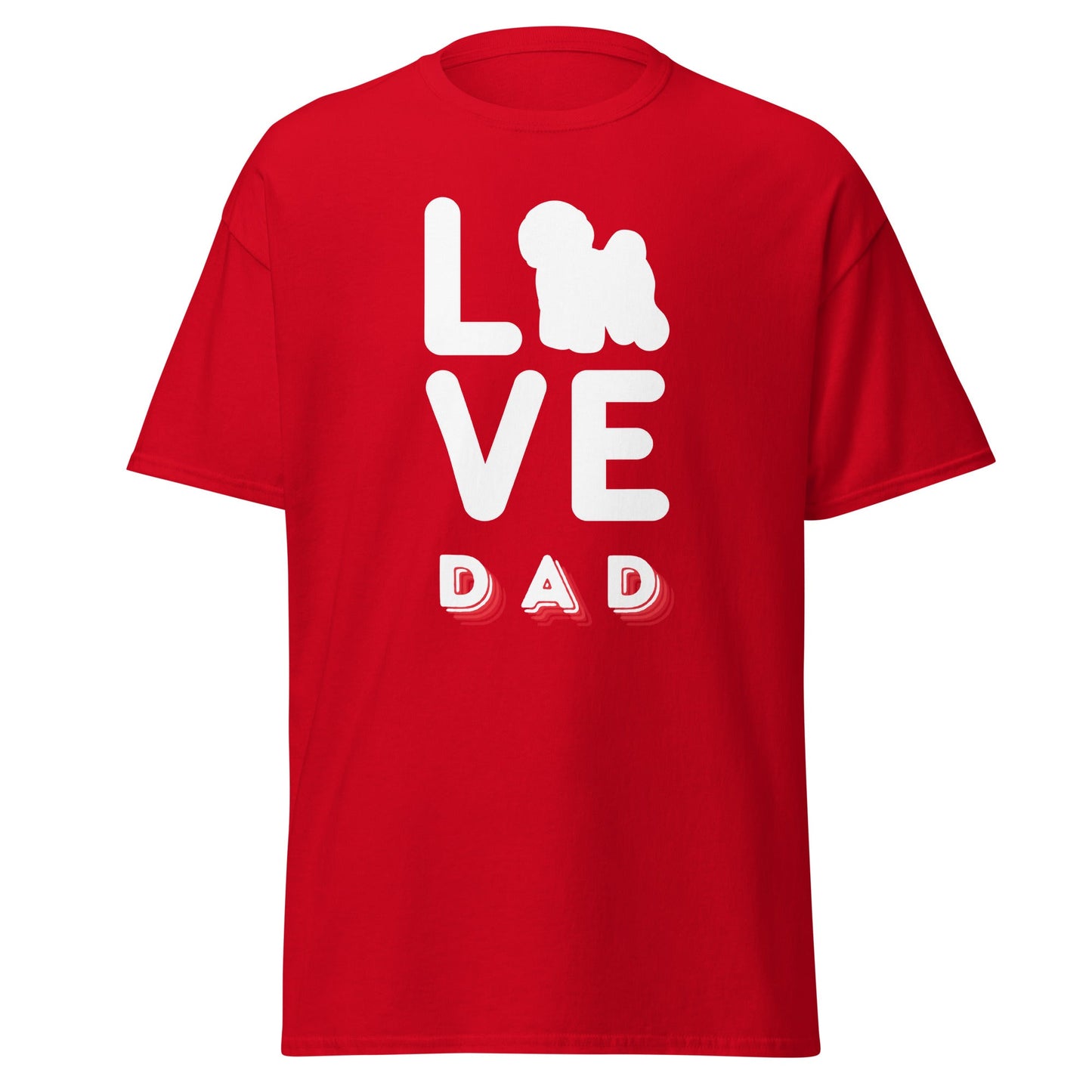 Unisex Bichon Frise T-Shirt for Dog Owners:"Love Dad"Bichon frise Siluett