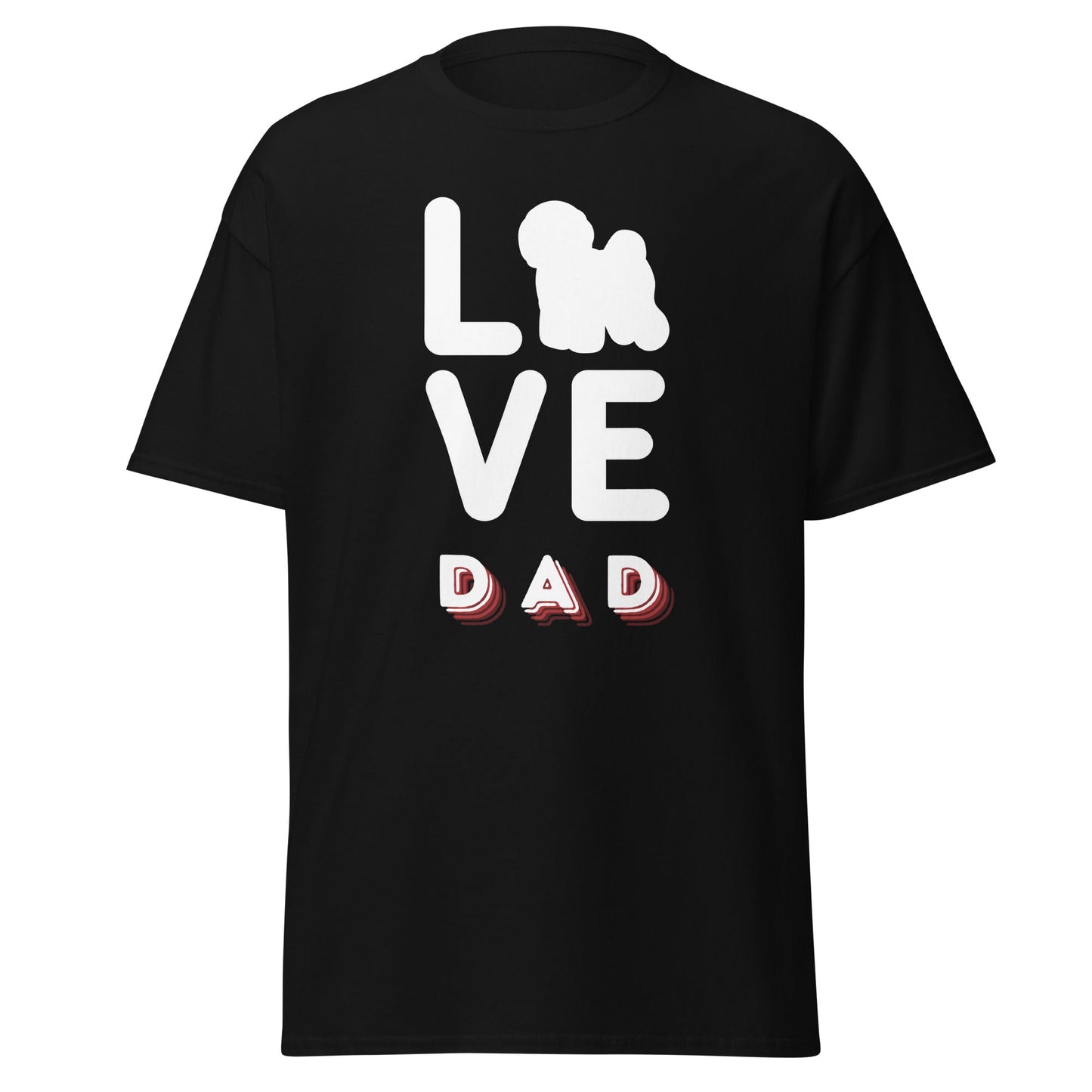 Unisex Bichon Frise T-Shirt for Dog Owners:"Love Dad"Bichon frise Siluett