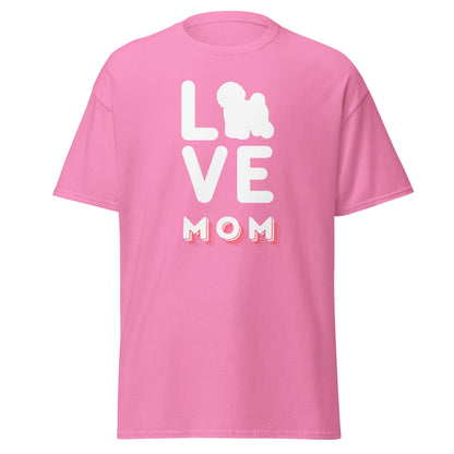 "Love Mom"-Unisex Bichon Frise T-Shirt for Dog Owners