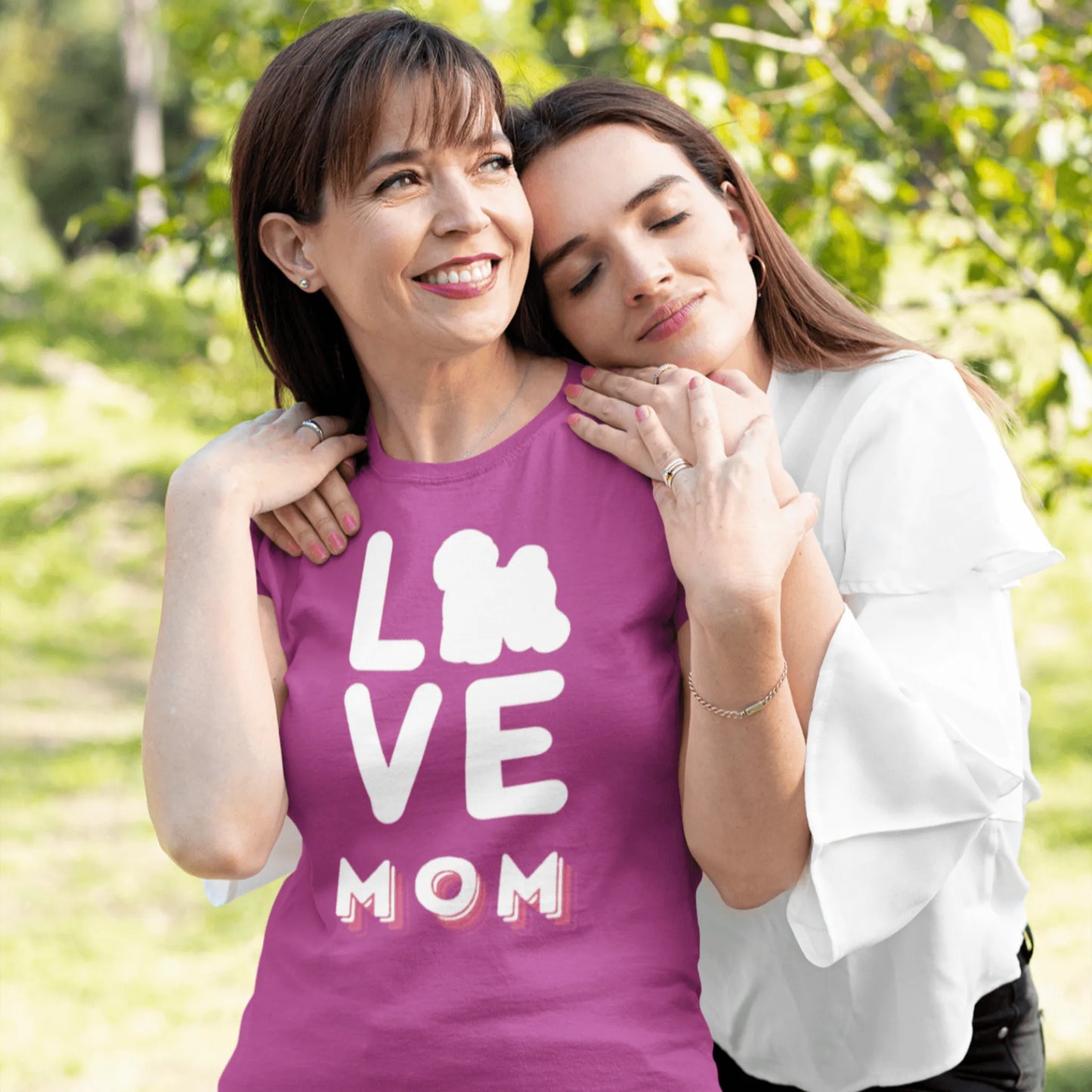 "Love Mom"-Unisex Bichon Frise T-Shirt for Dog Owners