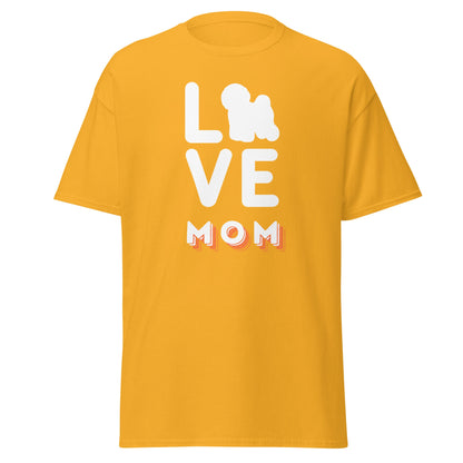 "Love Mom"-Unisex Bichon Frise T-Shirt for Dog Owners