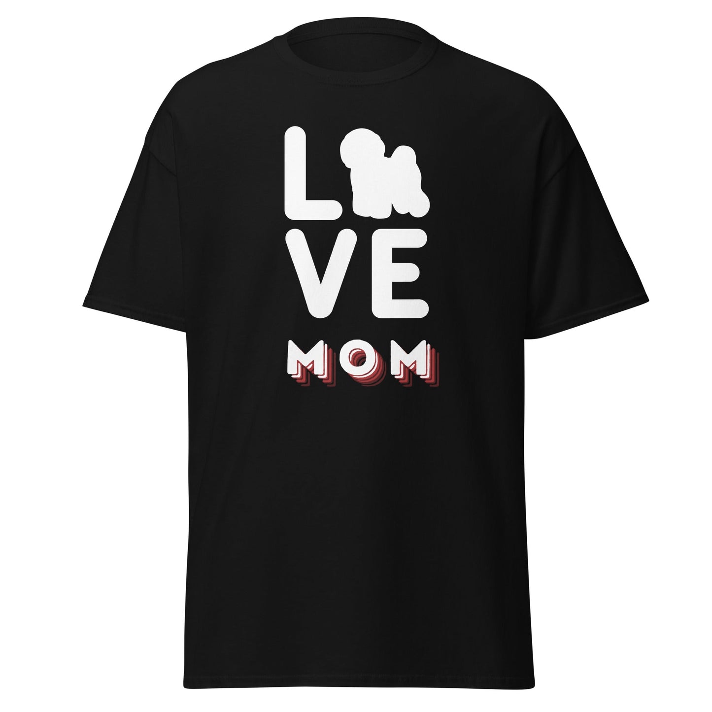 "Love Mom"-Unisex Bichon Frise T-Shirt for Dog Owners
