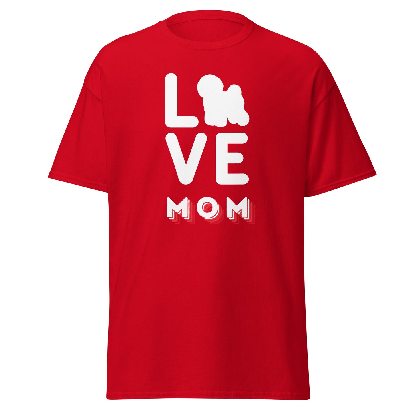 "Love Mom"-Unisex Bichon Frise T-Shirt for Dog Owners