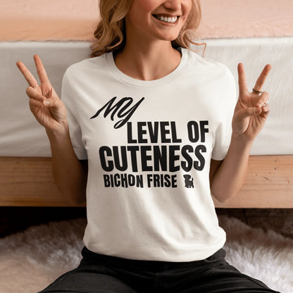 "My Level Of Cuteness Bichon Frise"-Unisex Bichon Frise T-Shirt for Dog Owners