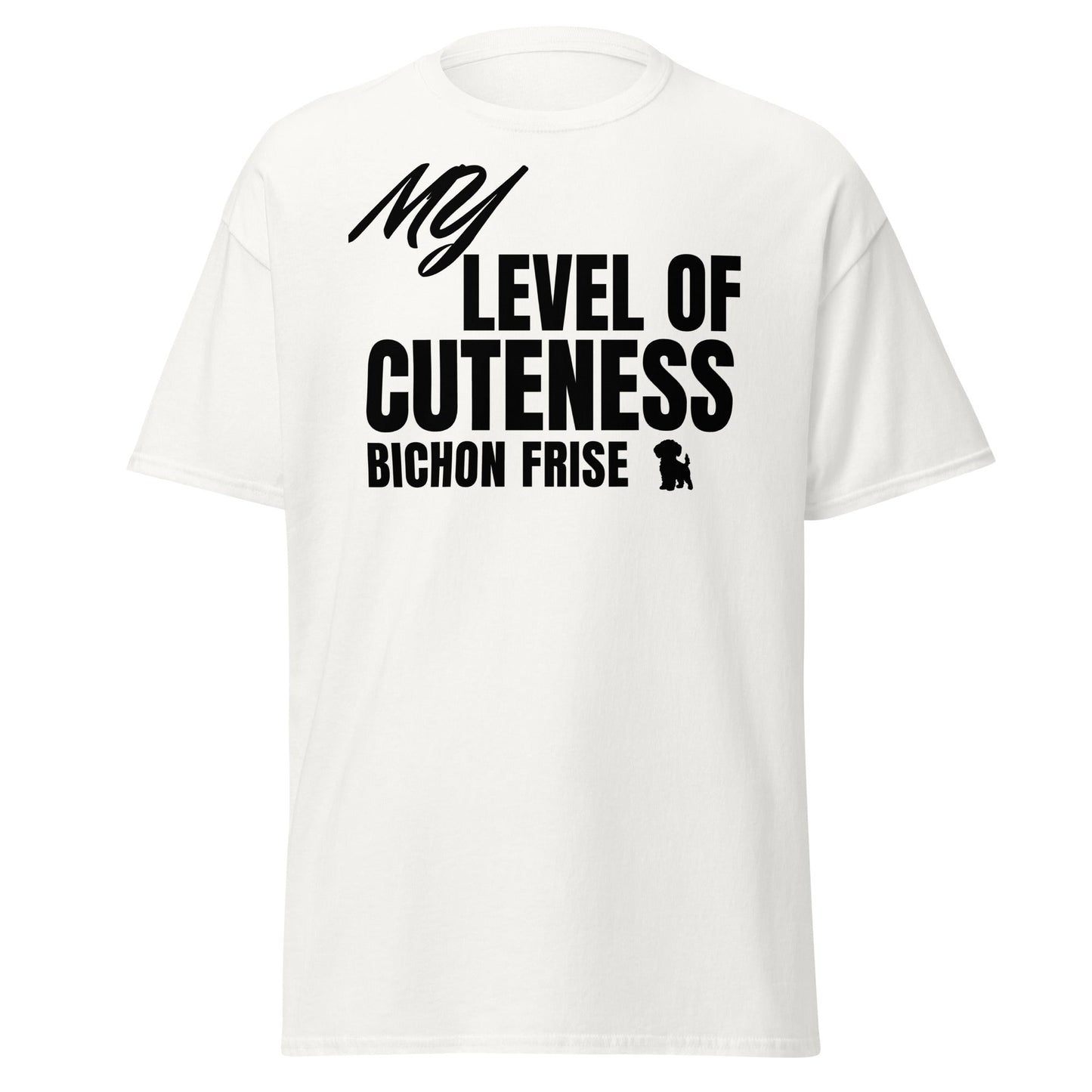 "My Level Of Cuteness Bichon Frise"-Unisex Bichon Frise T-Shirt for Dog Owners