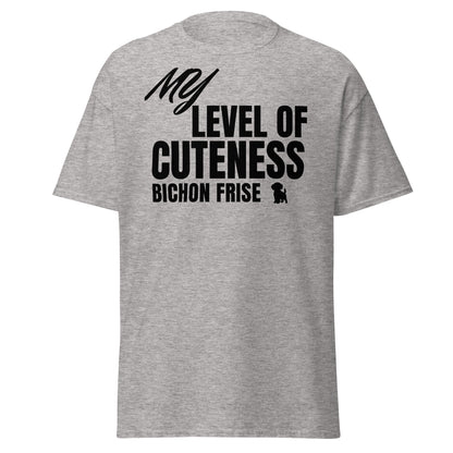 "My Level Of Cuteness Bichon Frise"-Unisex Bichon Frise T-Shirt for Dog Owners
