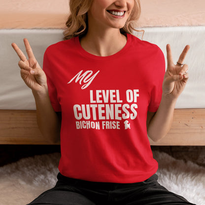"My Level Of Cuteness Bichon Frise"-Unisex Bichon Frise T-Shirt for Dog Owners