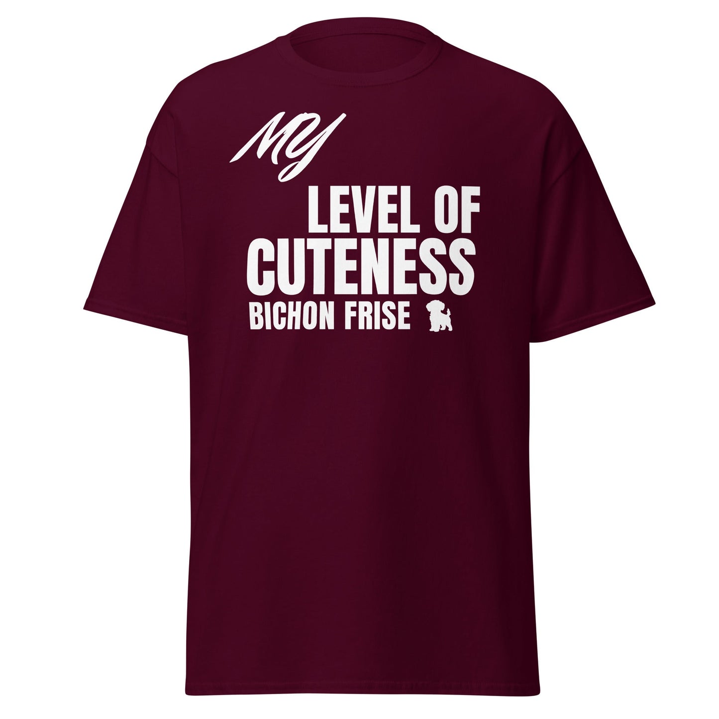 "My Level Of Cuteness Bichon Frise"-Unisex Bichon Frise T-Shirt for Dog Owners