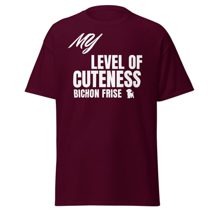 "My Level Of Cuteness Bichon Frise"-Unisex Bichon Frise T-Shirt for Dog Owners