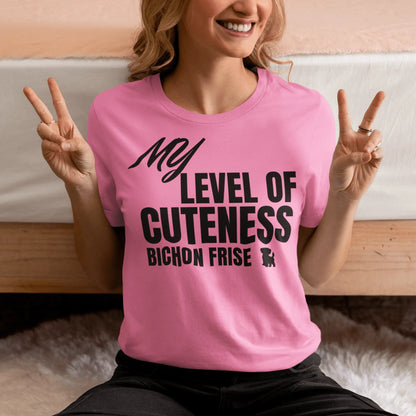 "My Level Of Cuteness Bichon Frise"-Unisex Bichon Frise T-Shirt for Dog Owners