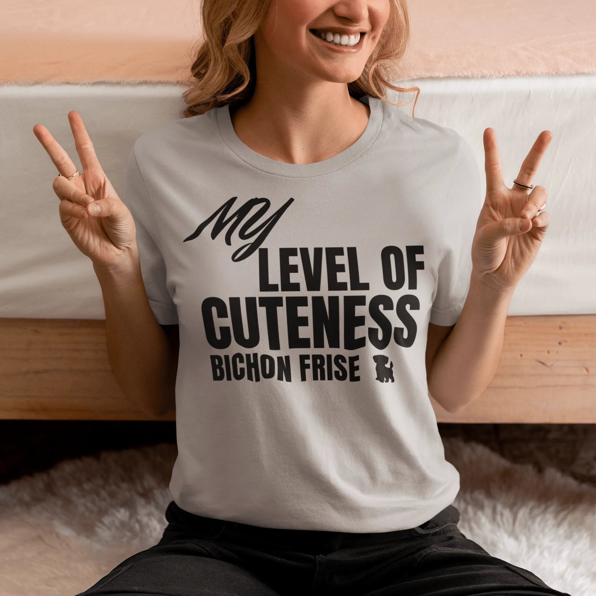 "My Level Of Cuteness Bichon Frise"-Unisex Bichon Frise T-Shirt for Dog Owners