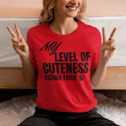 "My Level Of Cuteness Bichon Frise"-Unisex Bichon Frise T-Shirt for Dog Owners