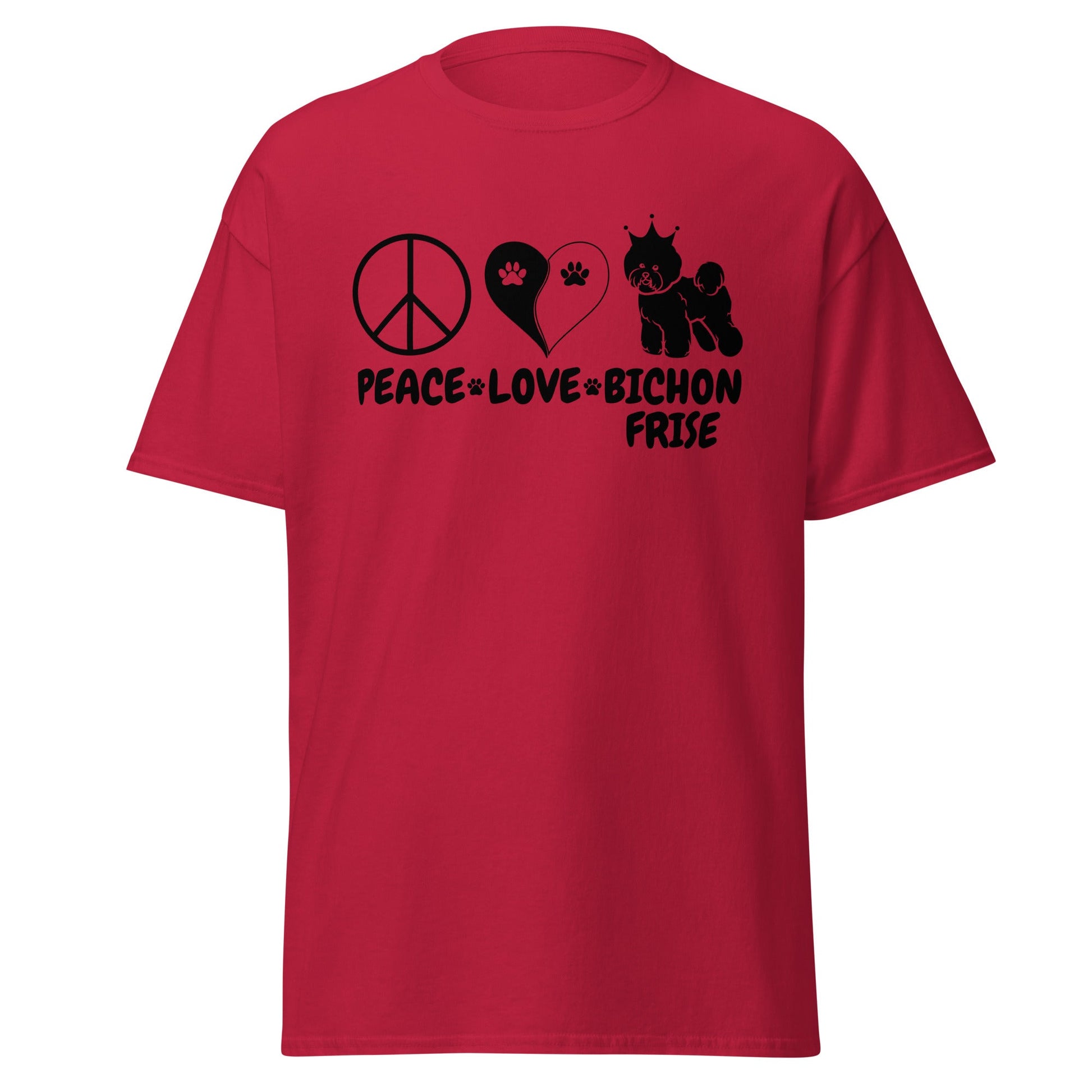"Peace ,Love, Bichon Frise "-Unisex Bichon Frise T-Shirt for Dog Owners