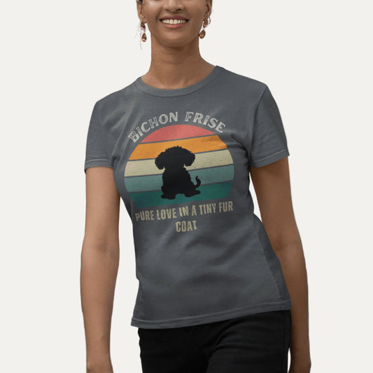 Unisex Bichon Frise T-Shirt for Dog Owners:"Pure Love In A Tiny Fur Coat"