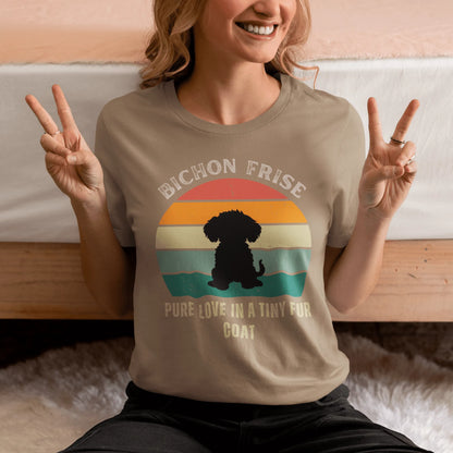 Unisex Bichon Frise T-Shirt for Dog Owners:"Pure Love In A Tiny Fur Coat"