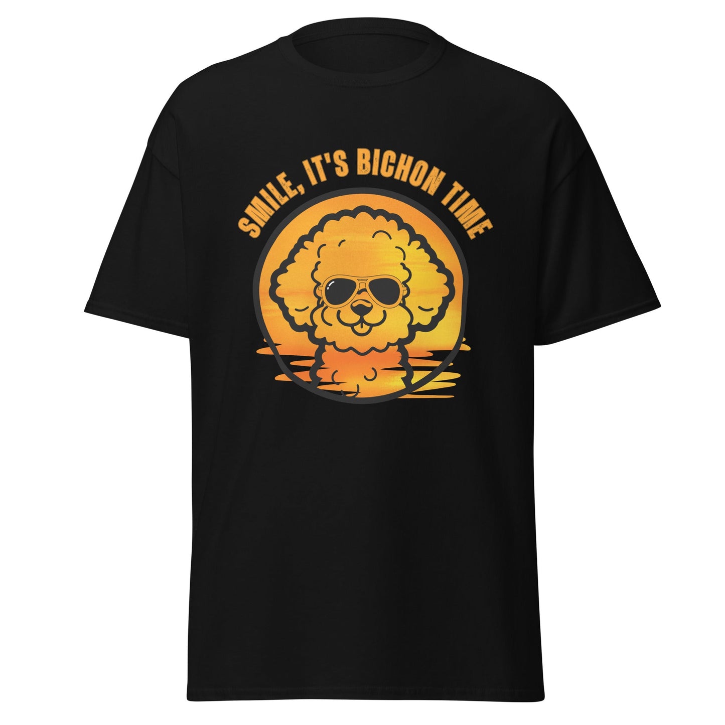 "Smile, It's Bichon Time "-Unisex Bichon Frise T-Shirt for Dog Owners