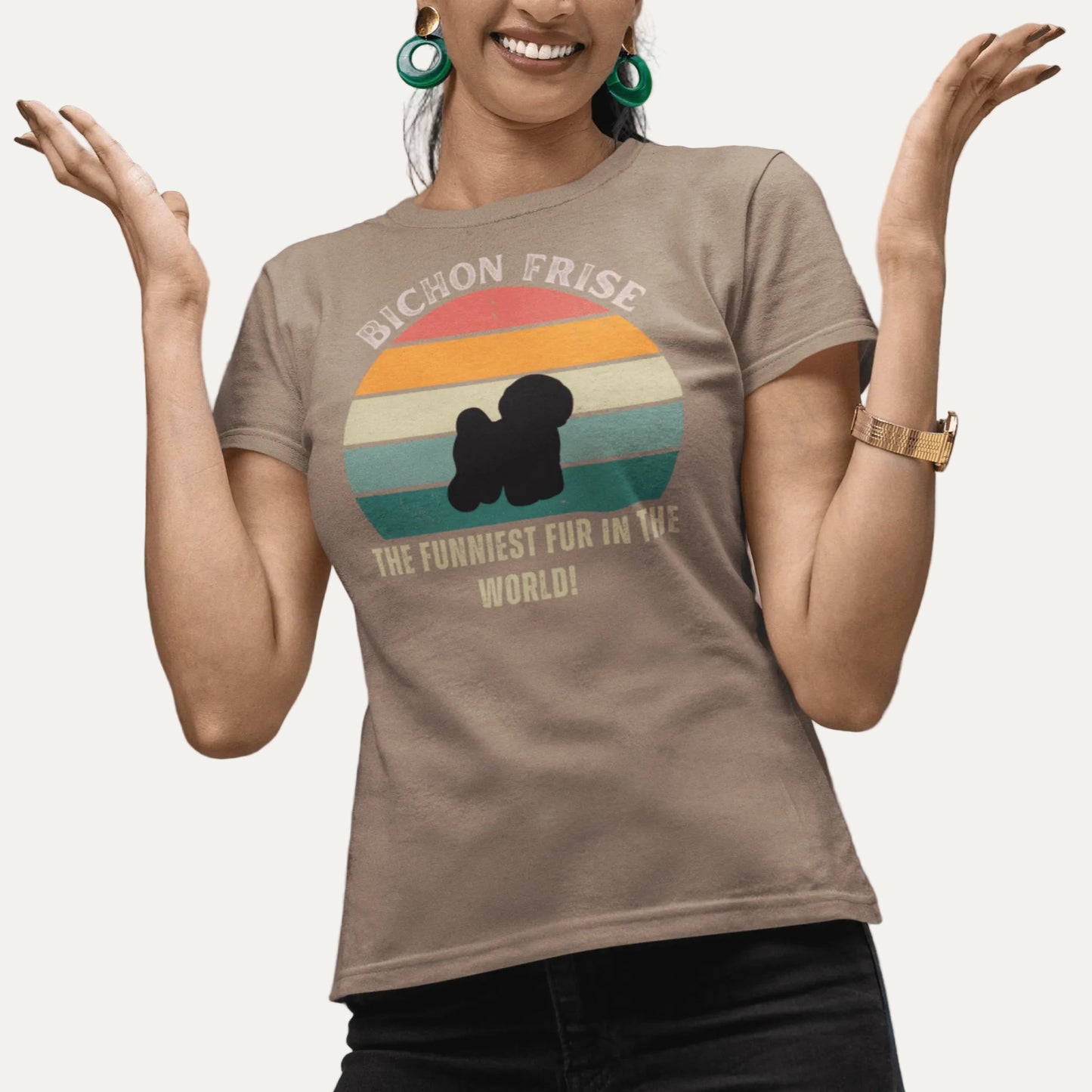 Unisex Bichon Frise T-Shirt for Dog Owners:"The Funniest Fun In The World"