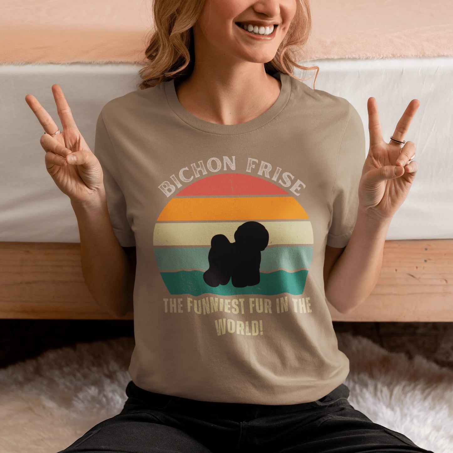 Unisex Bichon Frise T-Shirt for Dog Owners:"The Funniest Fun In The World"