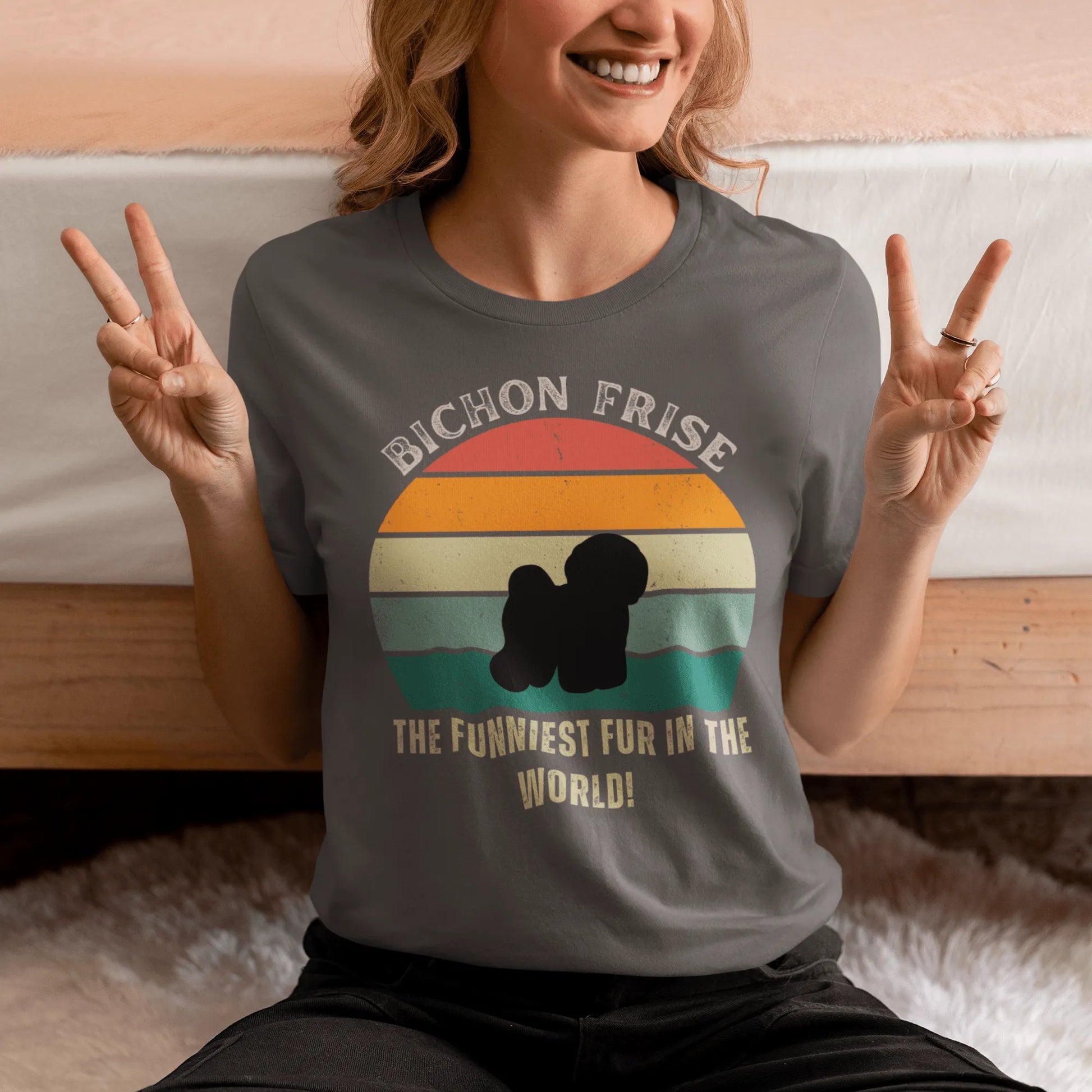 Unisex Bichon Frise T-Shirt for Dog Owners:"The Funniest Fun In The World"