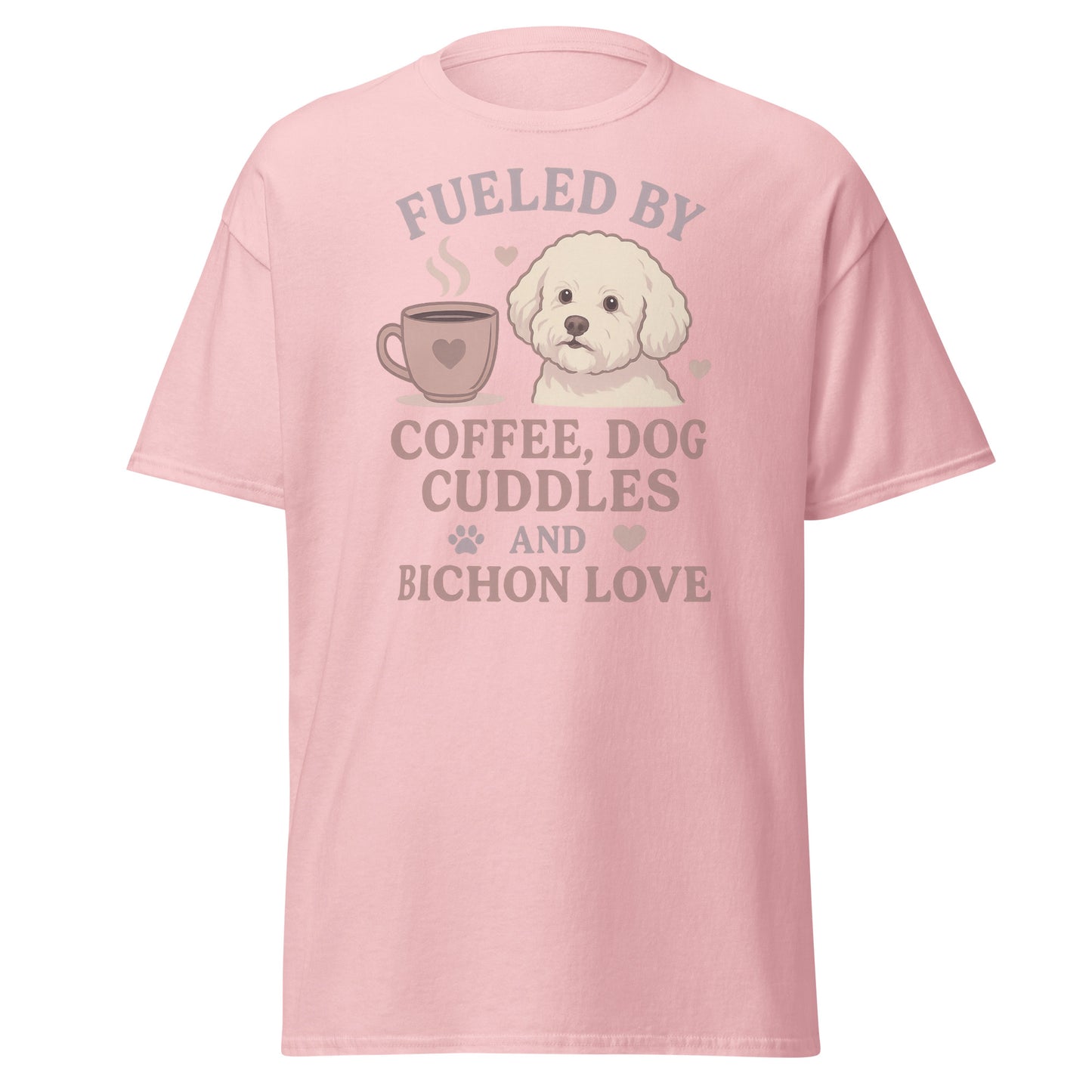 Fueled by Coffee & Bichon Love – Cute Dog Mom T-Shirt for Women