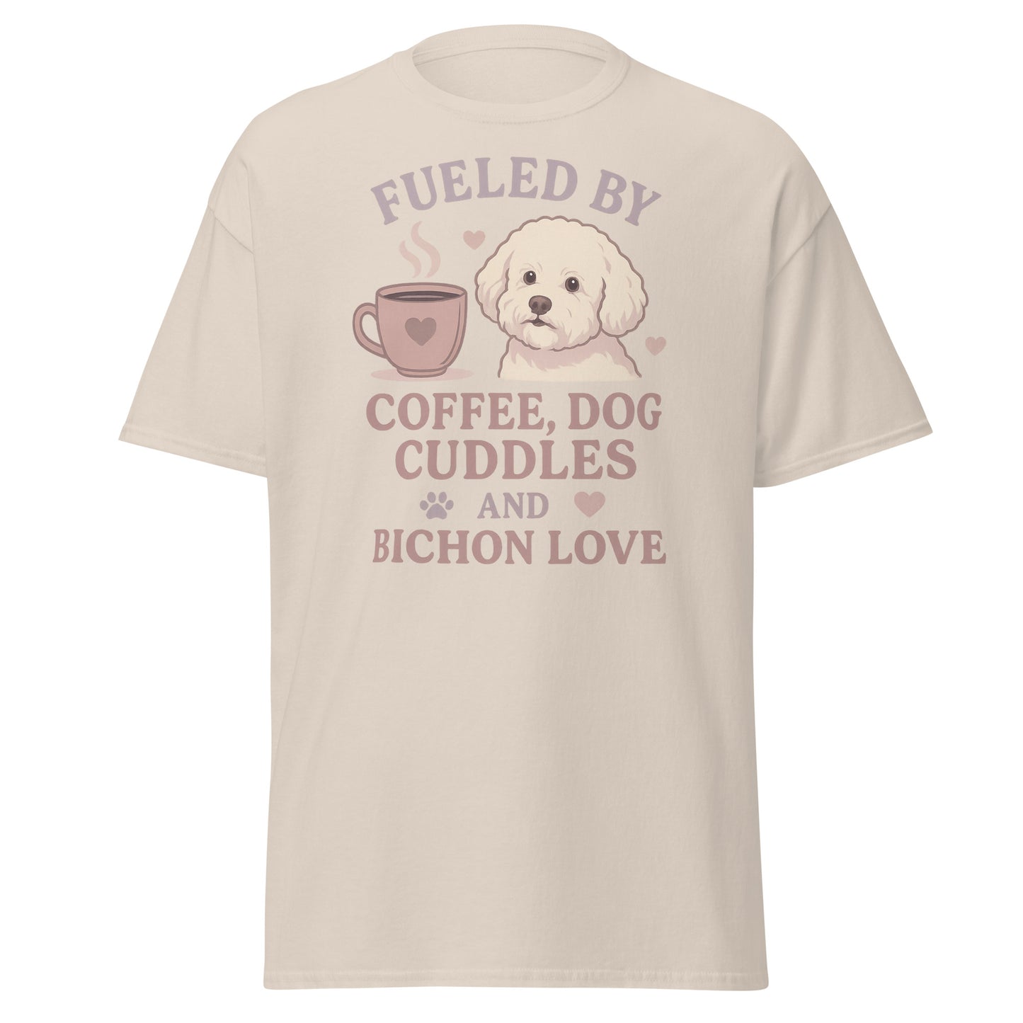 Fueled by Coffee & Bichon Love – Cute Dog Mom T-Shirt for Women