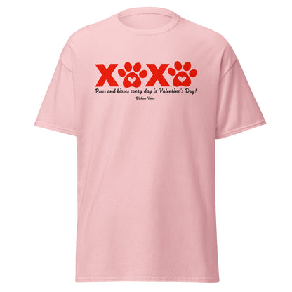 "XXXX Paws and kisses every day is Valentine's Day!"-Unisex Bichon Frise T-Shirt for Dog Owners