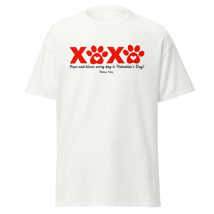 "XXXX Paws and kisses every day is Valentine's Day!"-Unisex Bichon Frise T-Shirt for Dog Owners